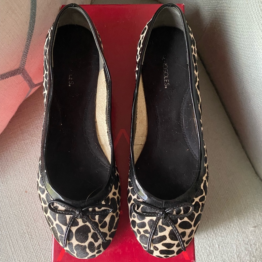 Aerosoles Animal Print Calf Hair & Patent Ballet Flats